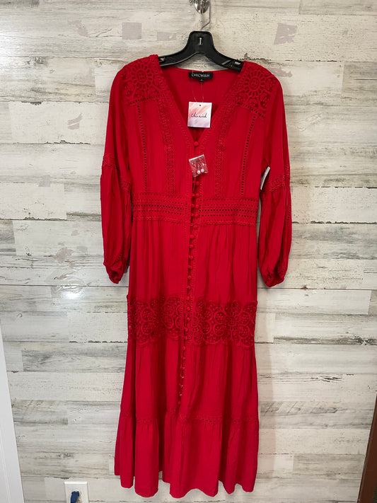 Dress Casual Midi By CHICWISH In Red, Size: S