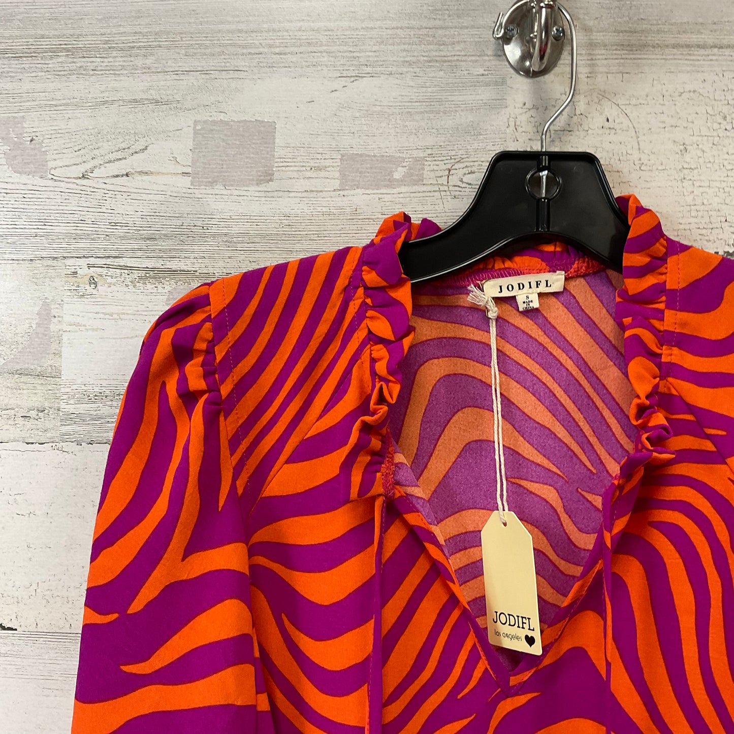 Blouse Long Sleeve By Jodifl In Orange & Purple, Size: S