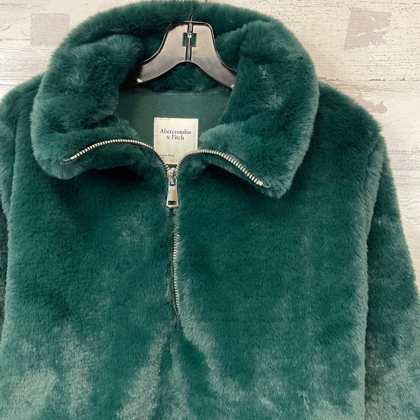 Jacket Faux Fur & Sherpa By Abercrombie And Fitch In Green, Size: M