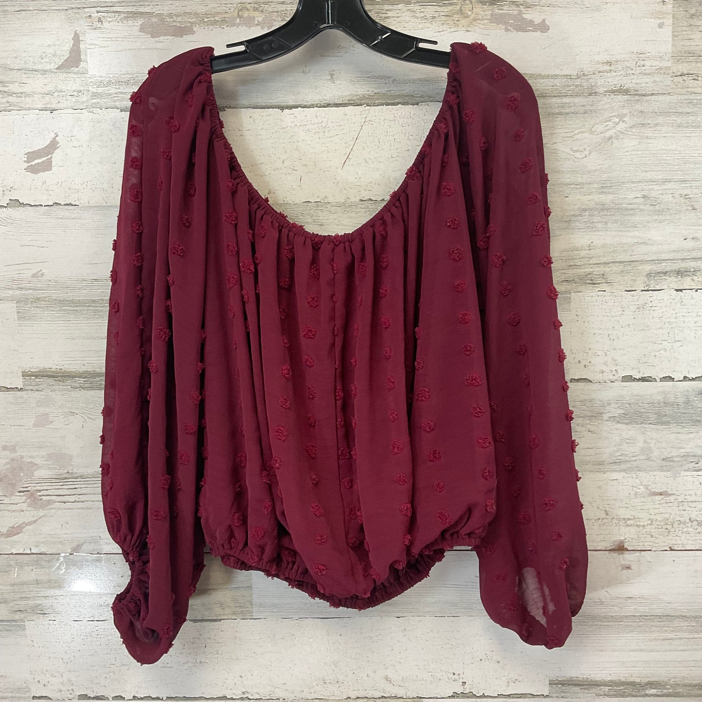 Top Long Sleeve By HYFYVE In Maroon, Size: L