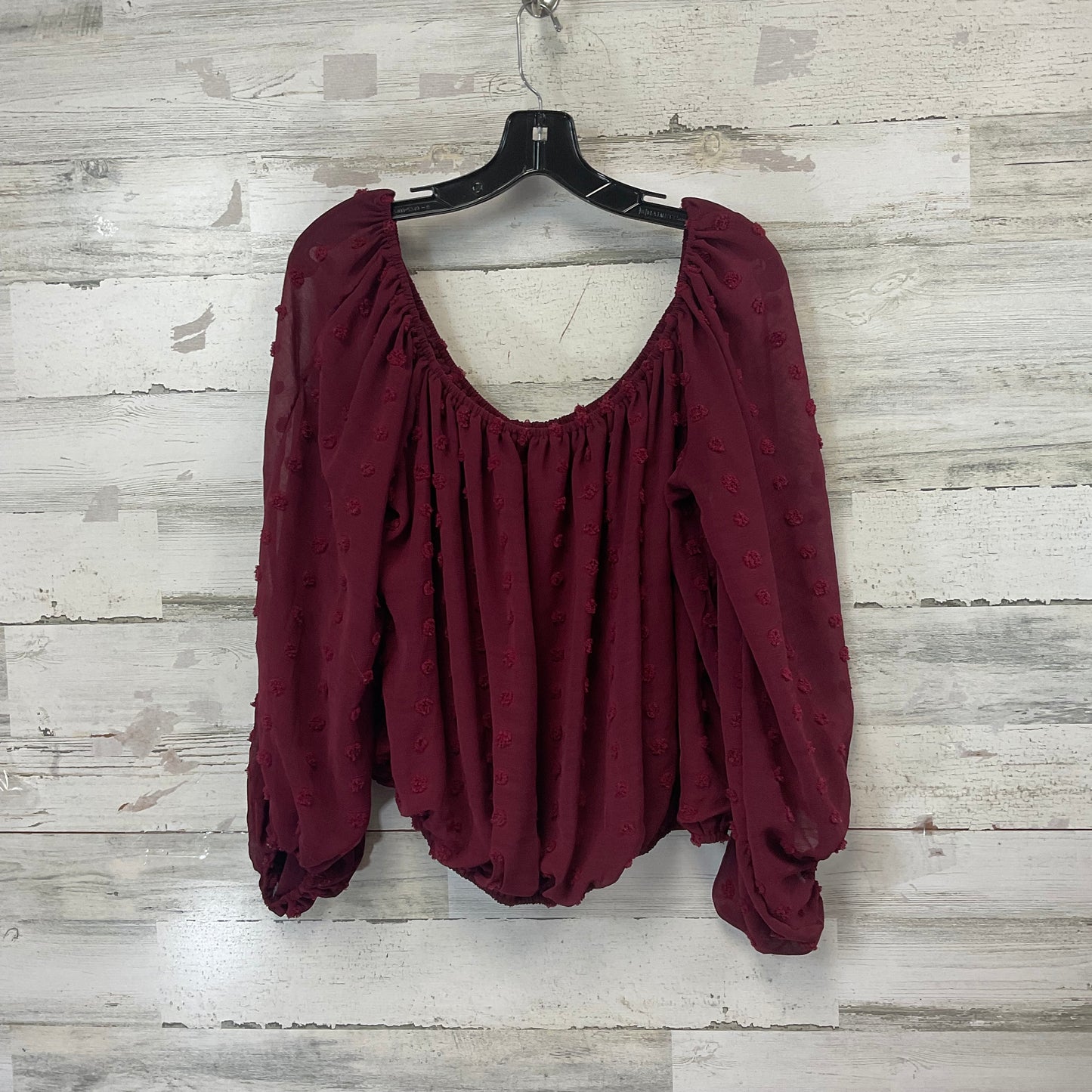 Top Long Sleeve By HYFYVE In Maroon, Size: L