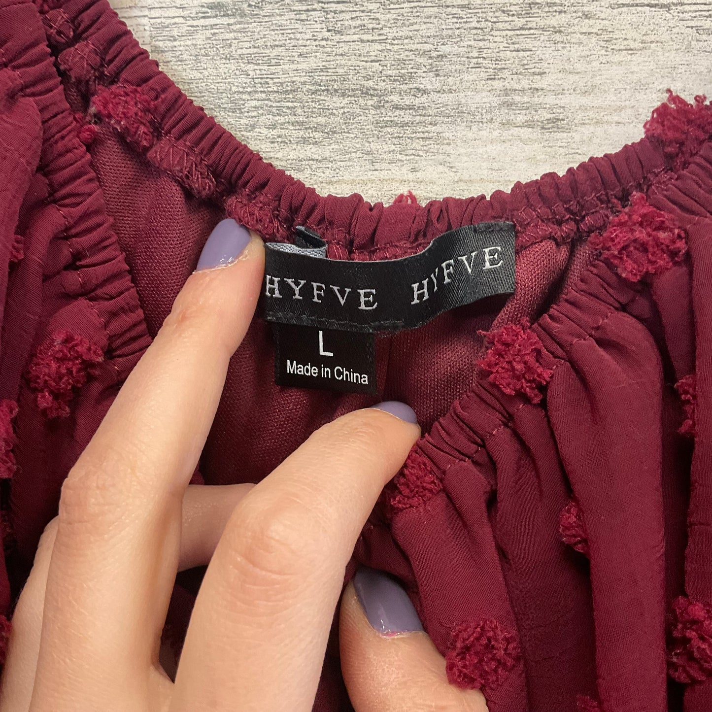 Top Long Sleeve By HYFYVE In Maroon, Size: L