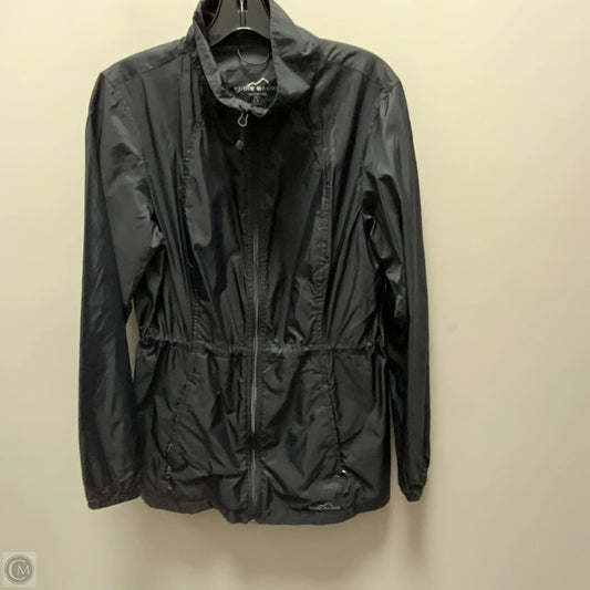Jacket Windbreaker By Eddie Bauer In Black, Size: M