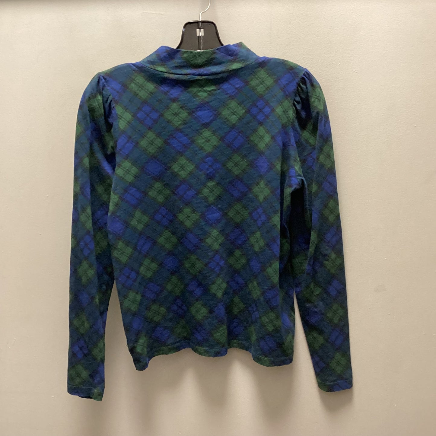 Top Long Sleeve Basic By Loft In Blue & Green, Size: S