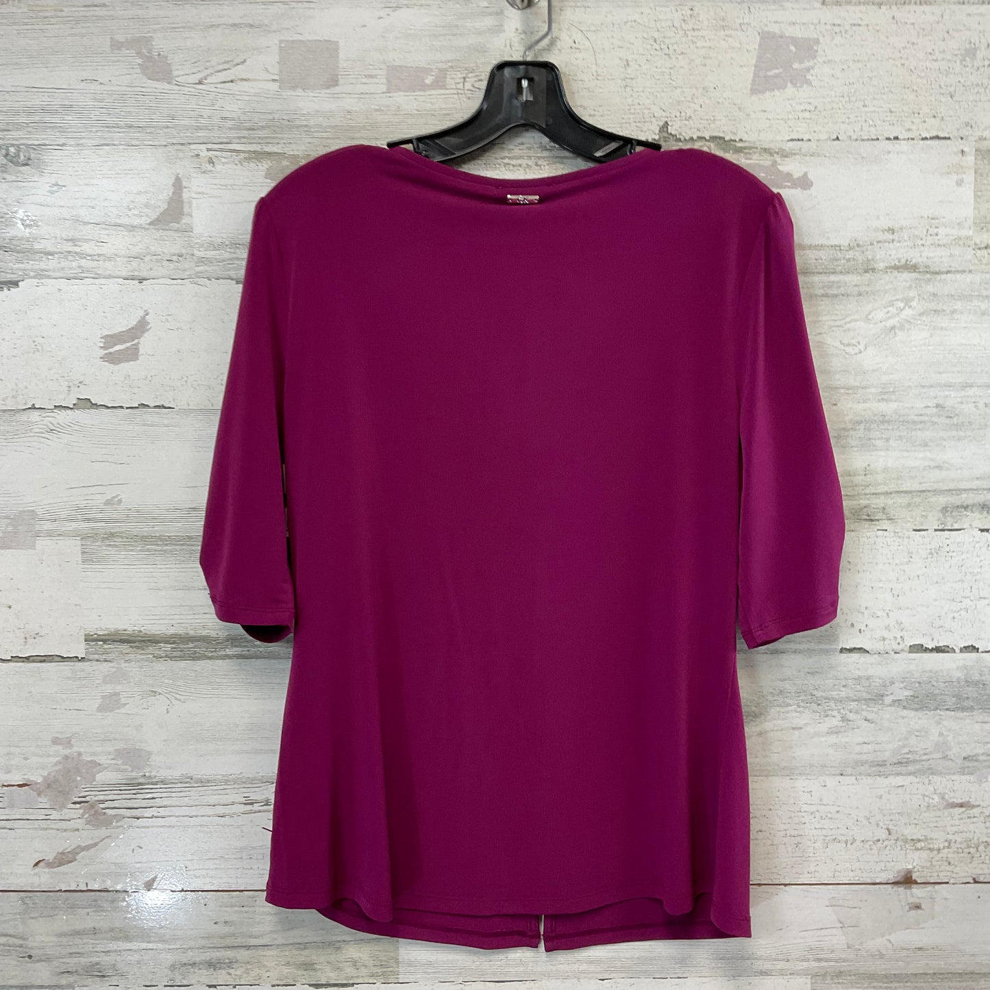 Blouse Short Sleeve By Calvin Klein In Purple, Size: M