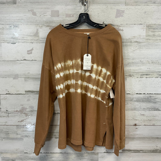 Top Long Sleeve By Cotton Bleu In Brown, Size: Xl