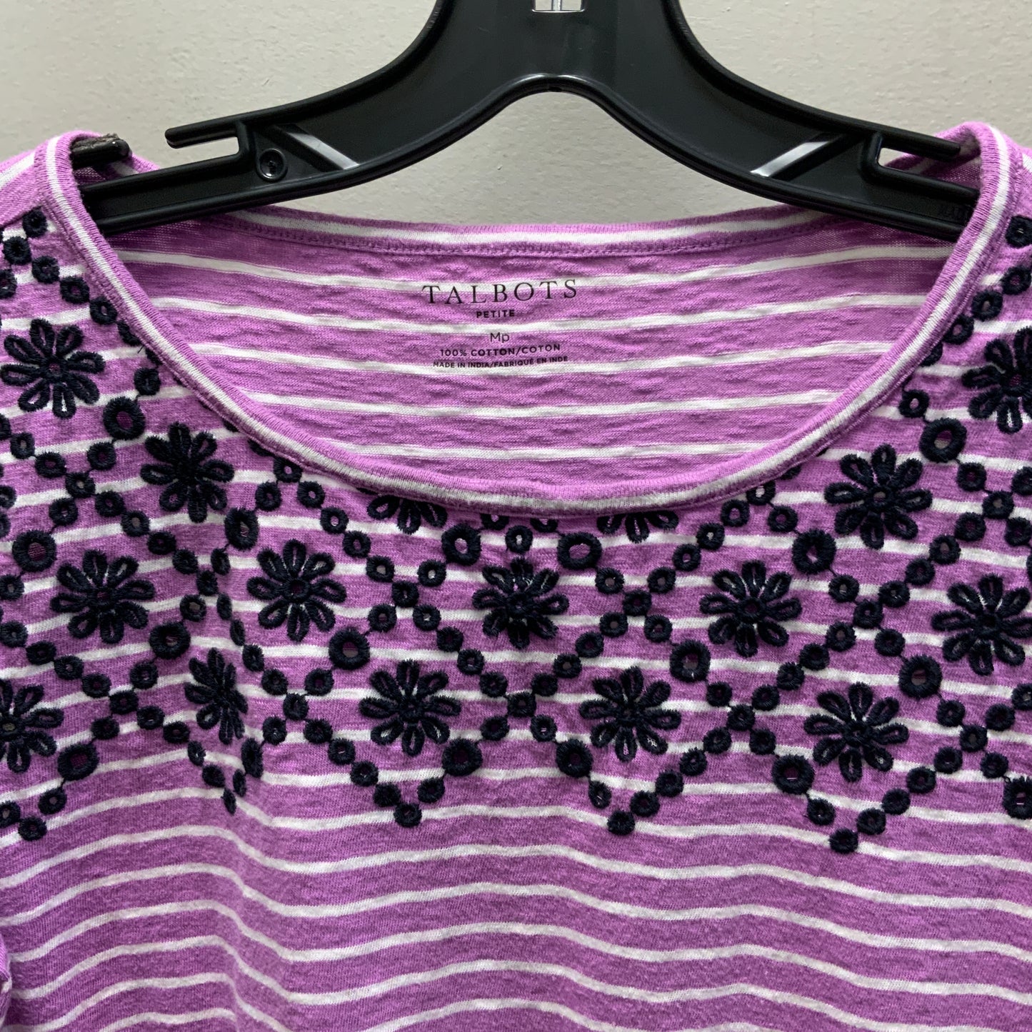 Top Short Sleeve Basic By Talbots In Purple, Size: Mp