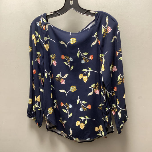 Blouse 3/4 Sleeve By Loft In Blue, Size: Xs