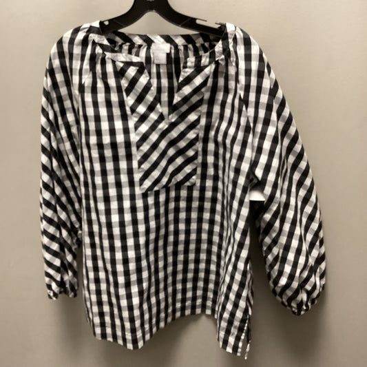 Blouse Long Sleeve By Chicos In Black & White, Size: Xl