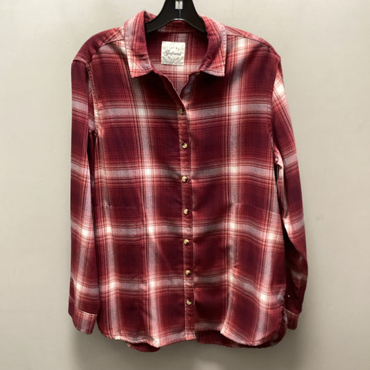 Blouse Long Sleeve By Jachs Girlfirend In Red, Size: L