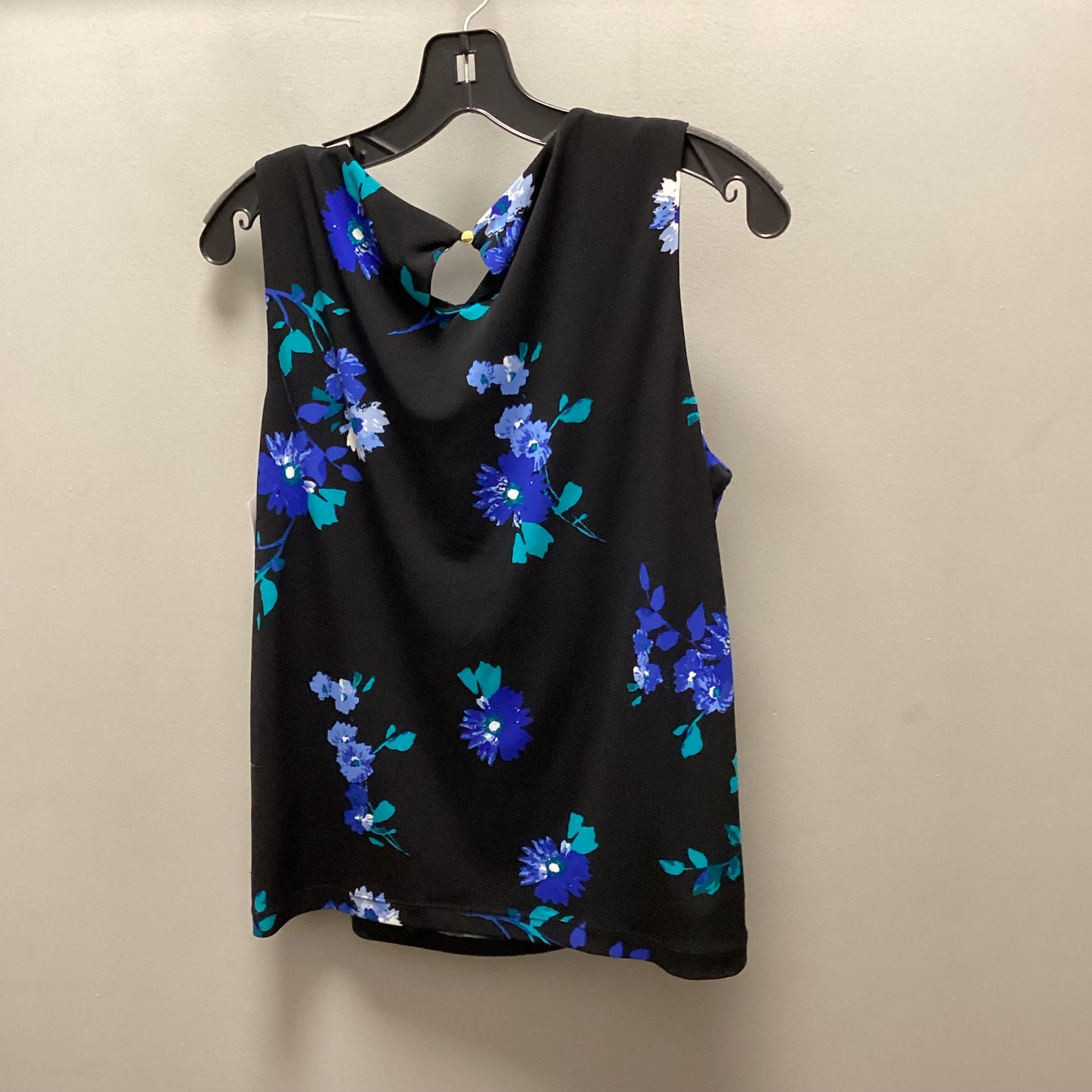 Top Sleeveless By Calvin Klein In Black & Blue, Size: Lp