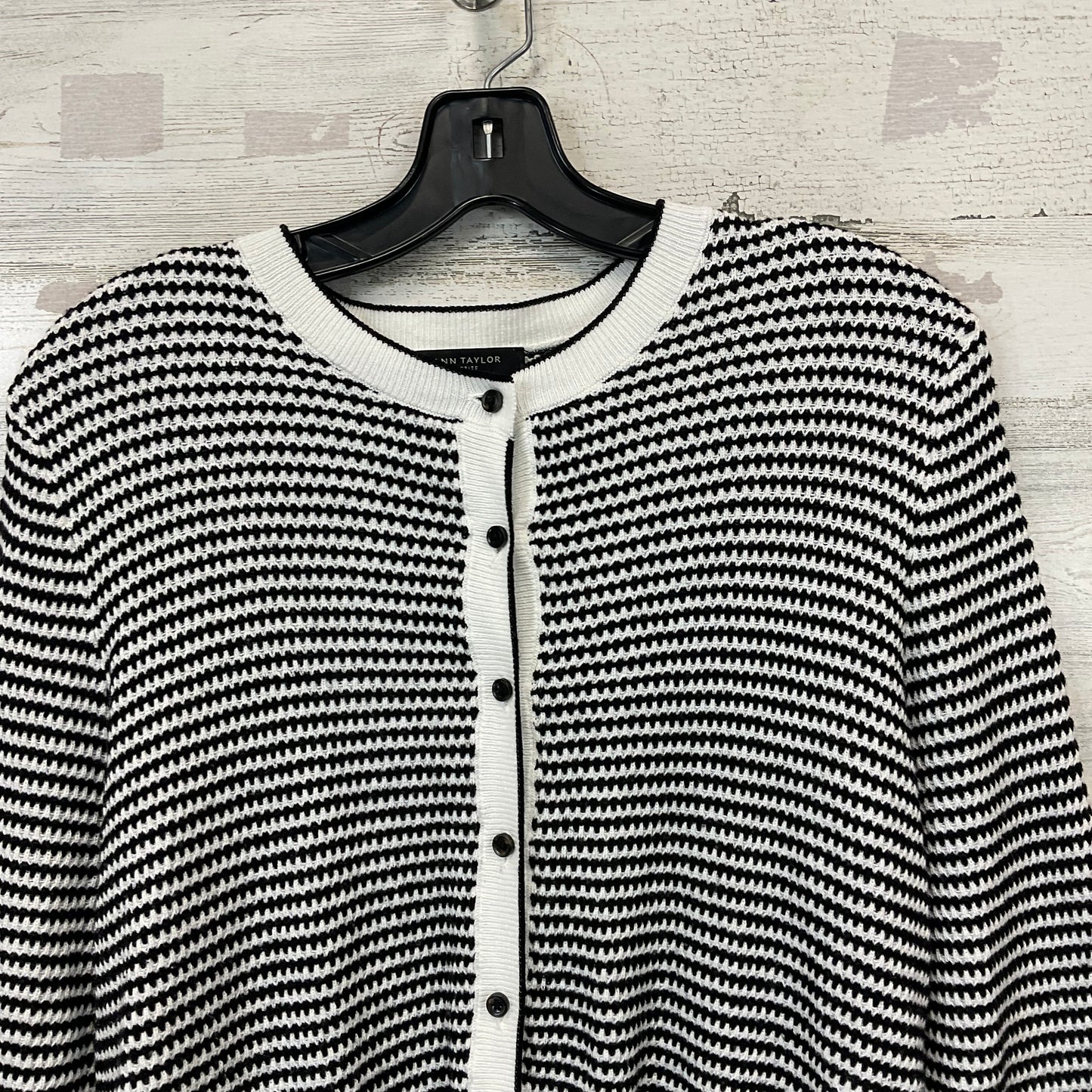 Cardigan By Ann Taylor In Black & White, Size: Xlp