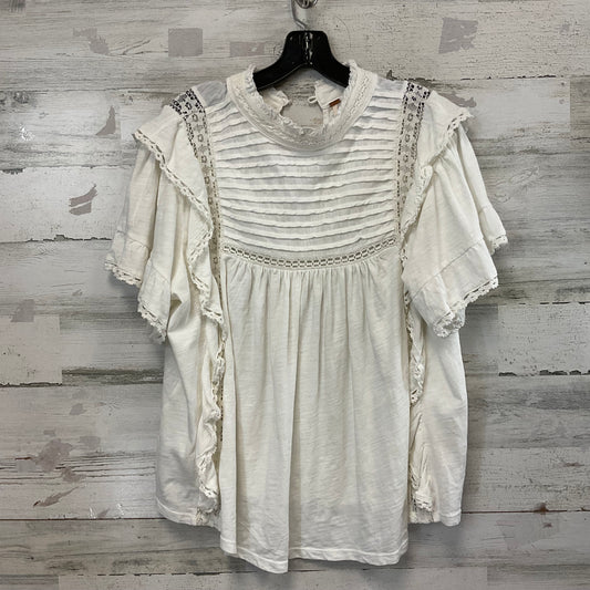 Top Short Sleeve By Free People In Cream, Size: L