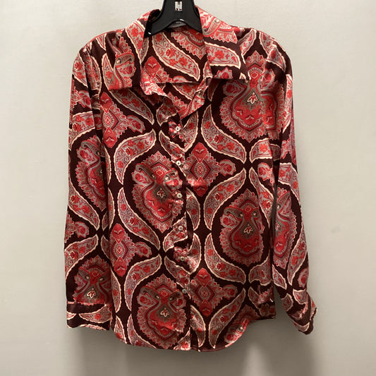 Blouse Long Sleeve By Mng In Red, Size: Xs