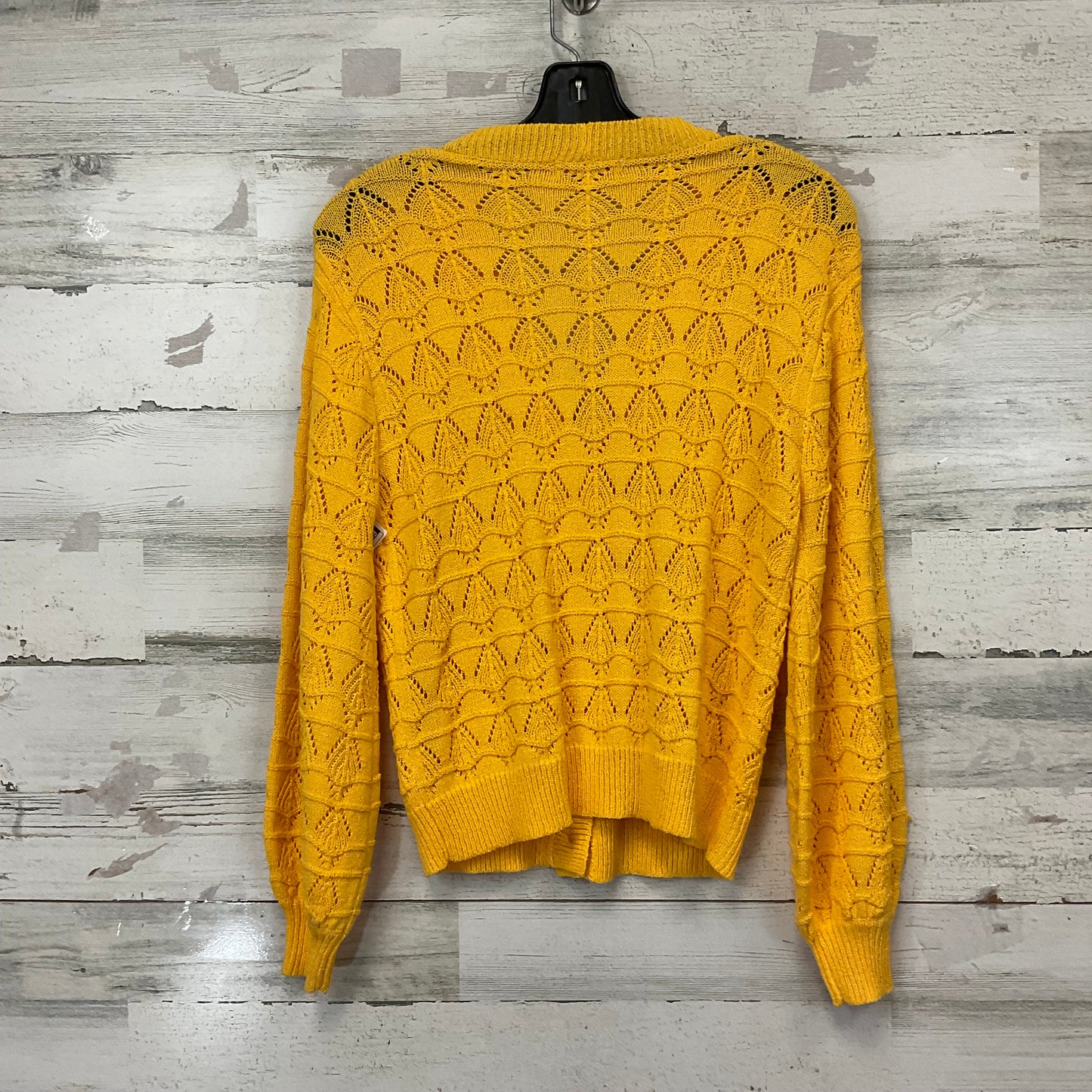 Sweater Cardigan By Skies Are Blue In Yellow, Size: Xs