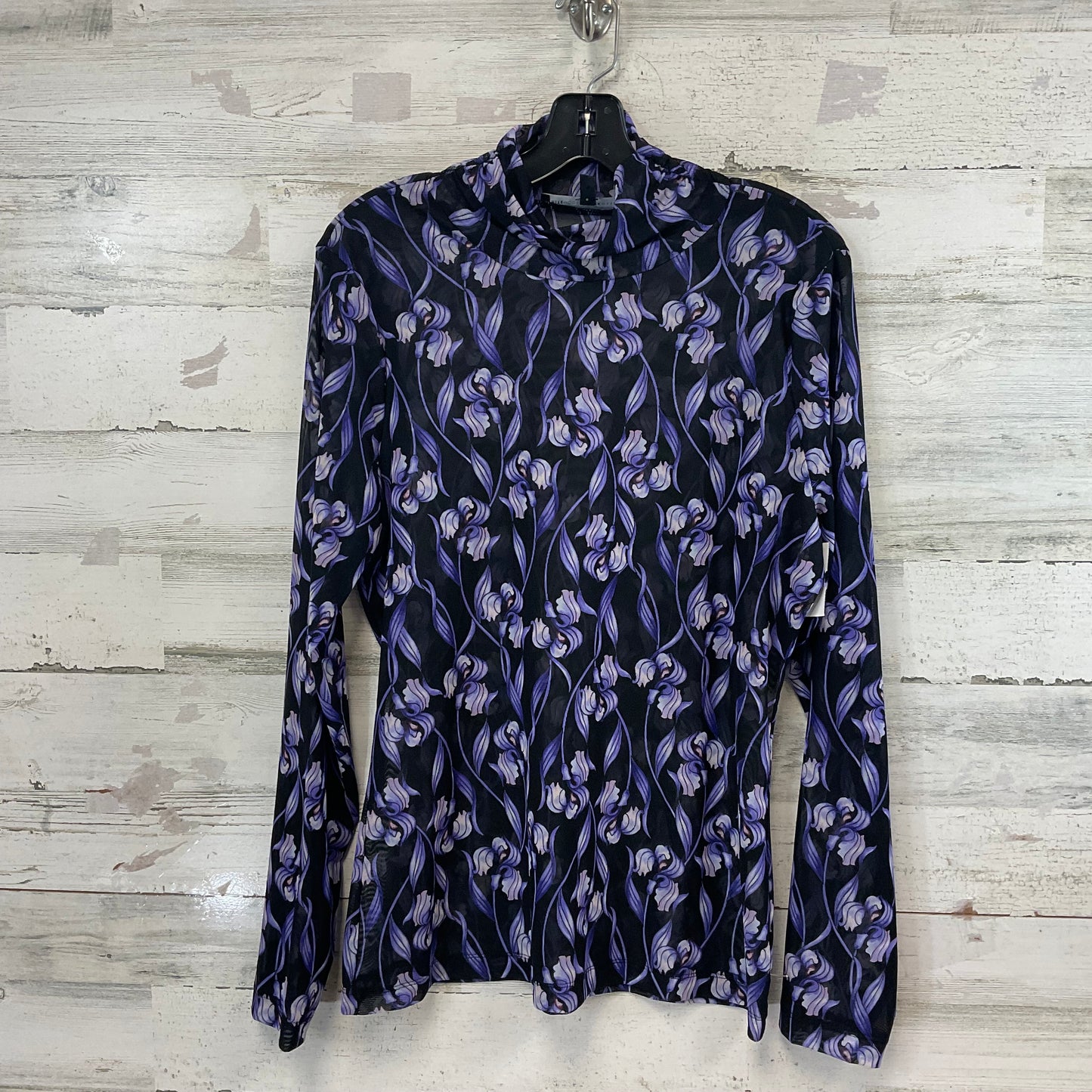 Top Long Sleeve By White House Black Market In Black & Purple, Size: L