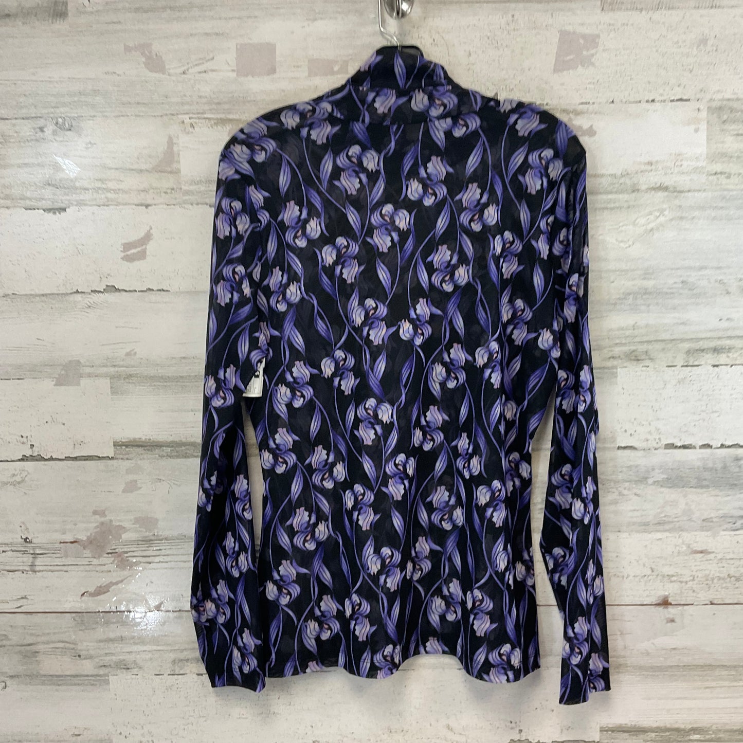 Top Long Sleeve By White House Black Market In Black & Purple, Size: L