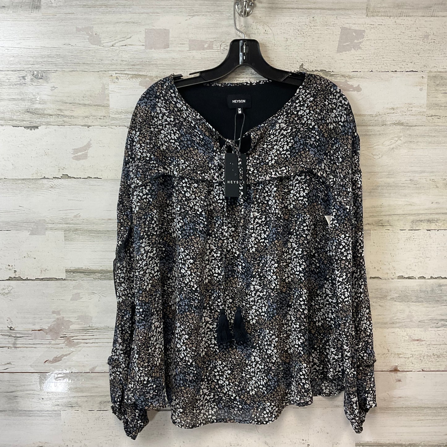 Blouse Long Sleeve By HEYSON In Black, Size: M