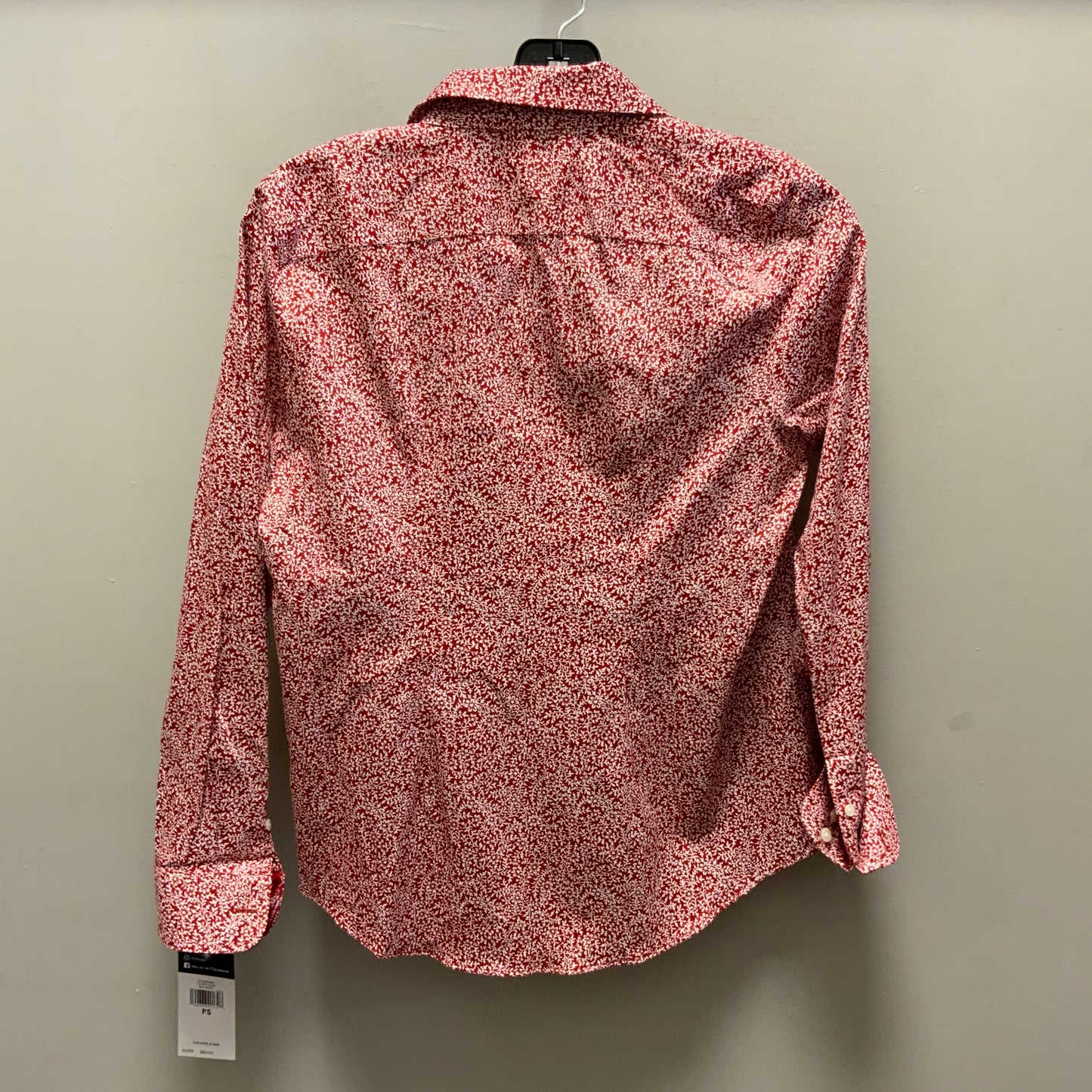 Blouse Long Sleeve By Chaps In Red & White, Size: S