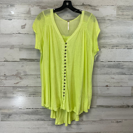 Blouse Short Sleeve By Free People In Green, Size: S