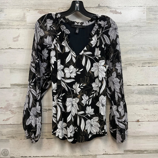 Blouse Long Sleeve By White House Black Market In Black, Size: Xs