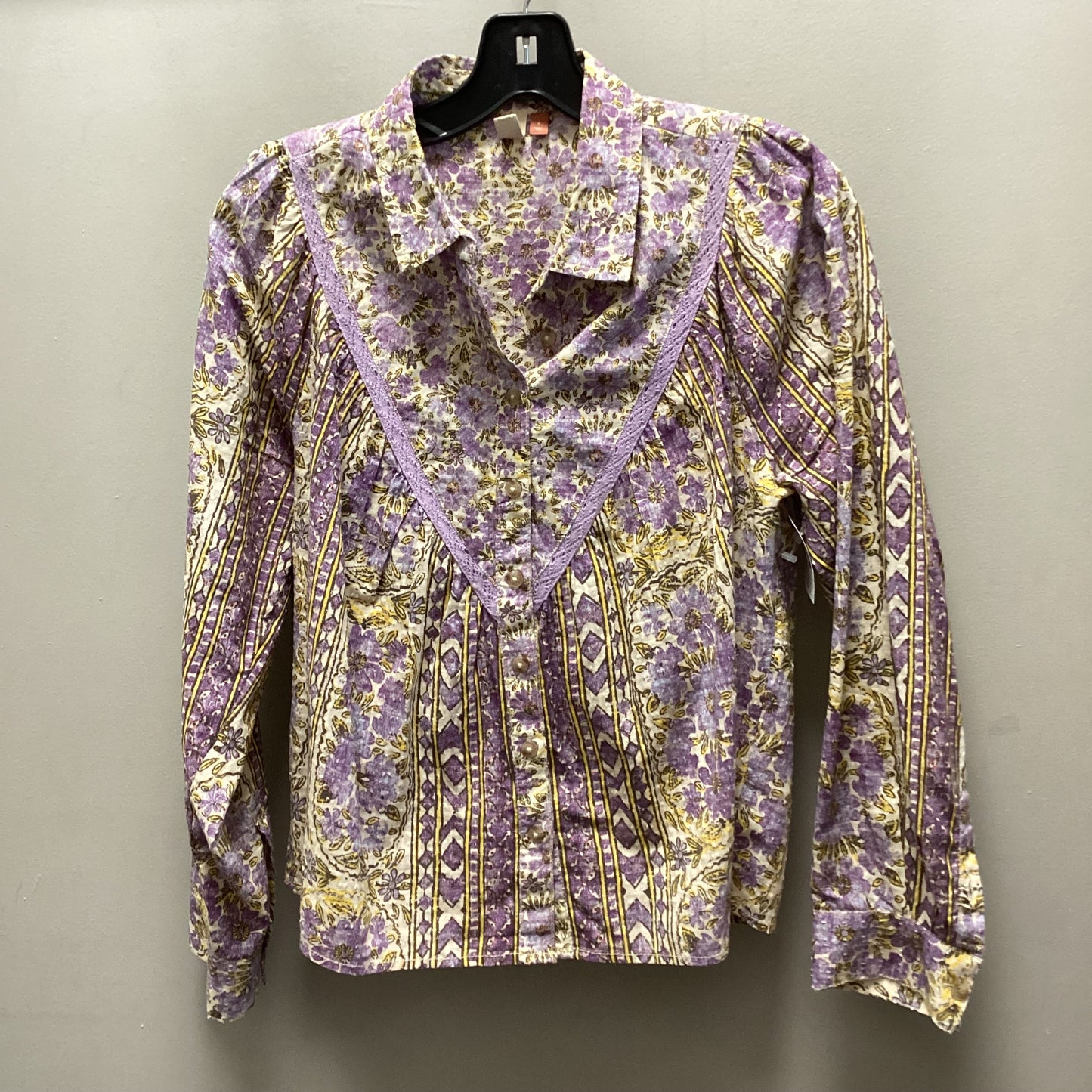 Blouse Long Sleeve By Pilcro In Purple, Size: S