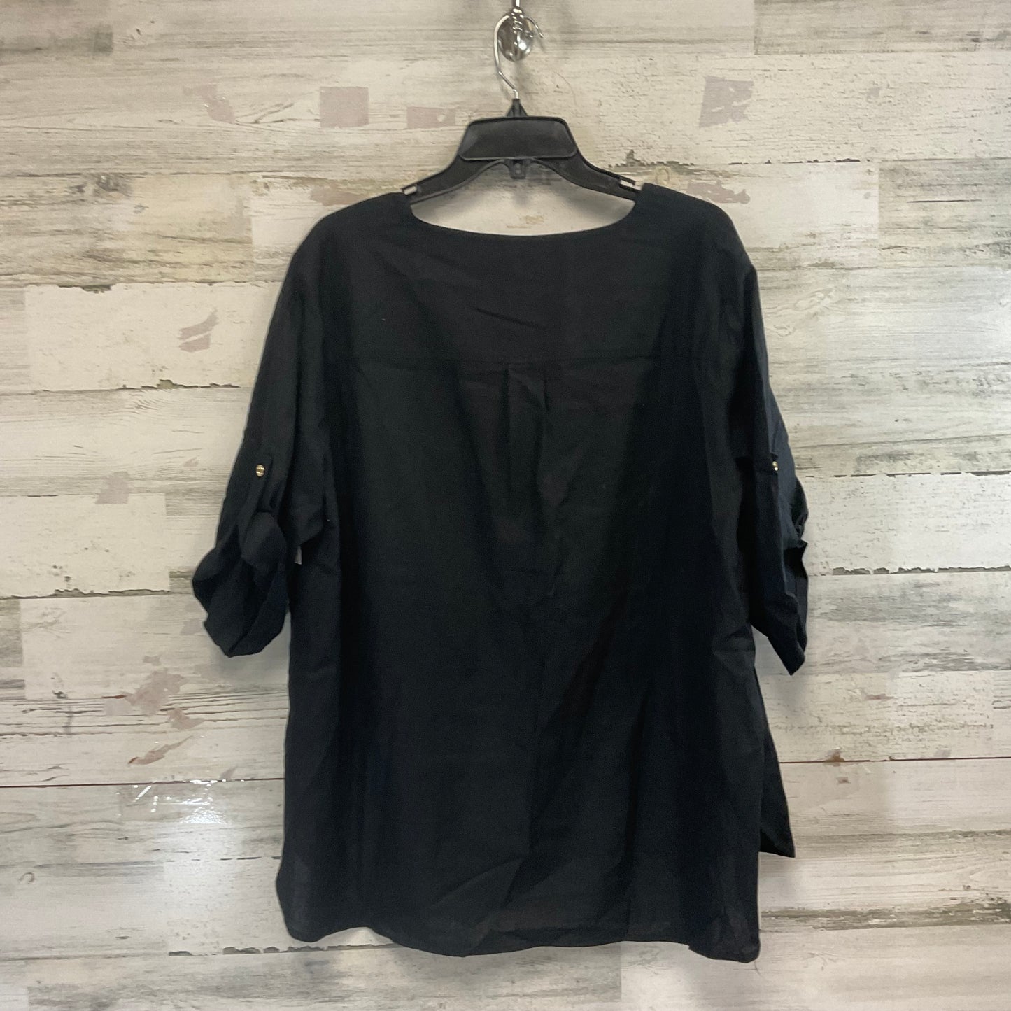 Top Short Sleeve By Anne Klein In Black, Size: 2x