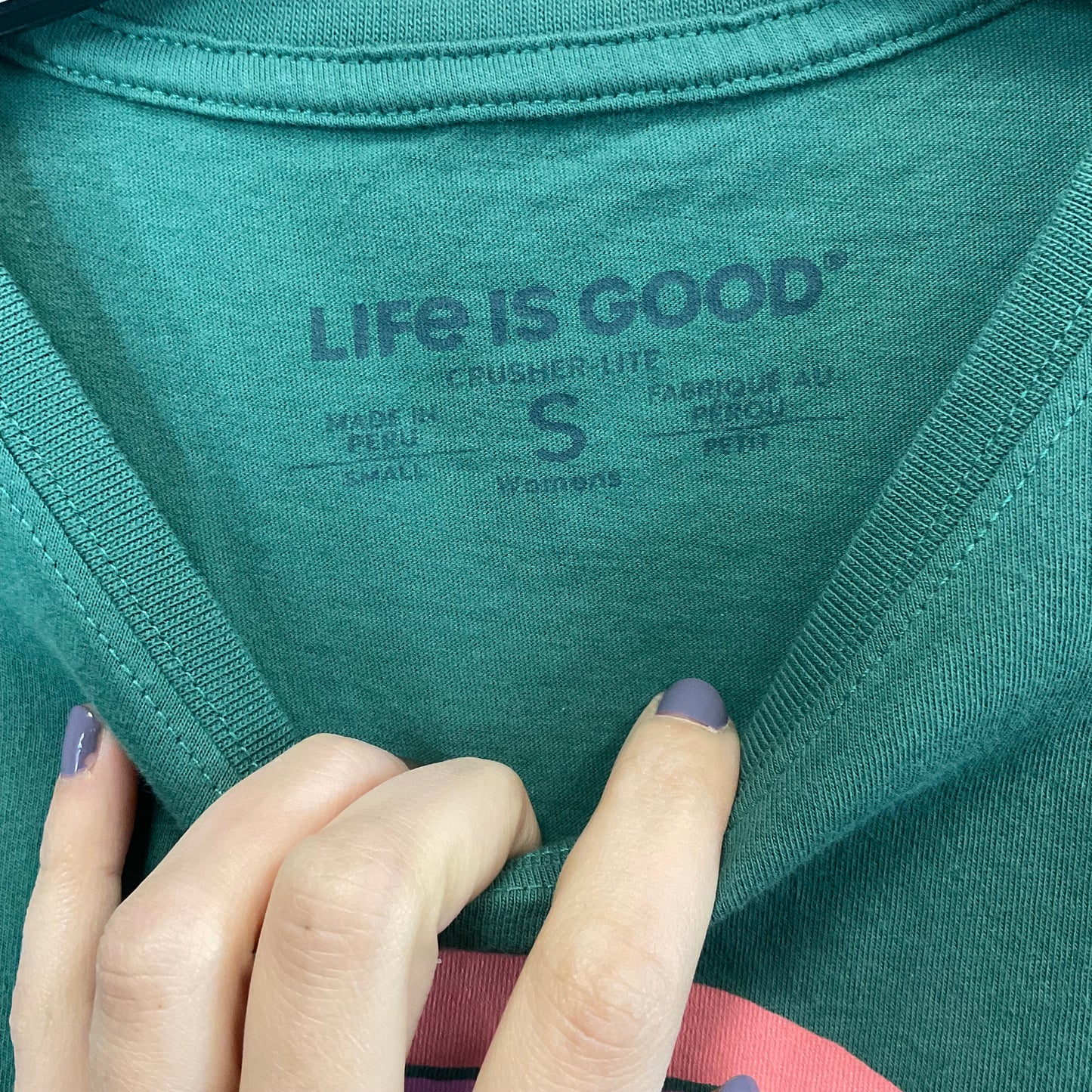 Top Short Sleeve By Life Is Good In Green, Size: S