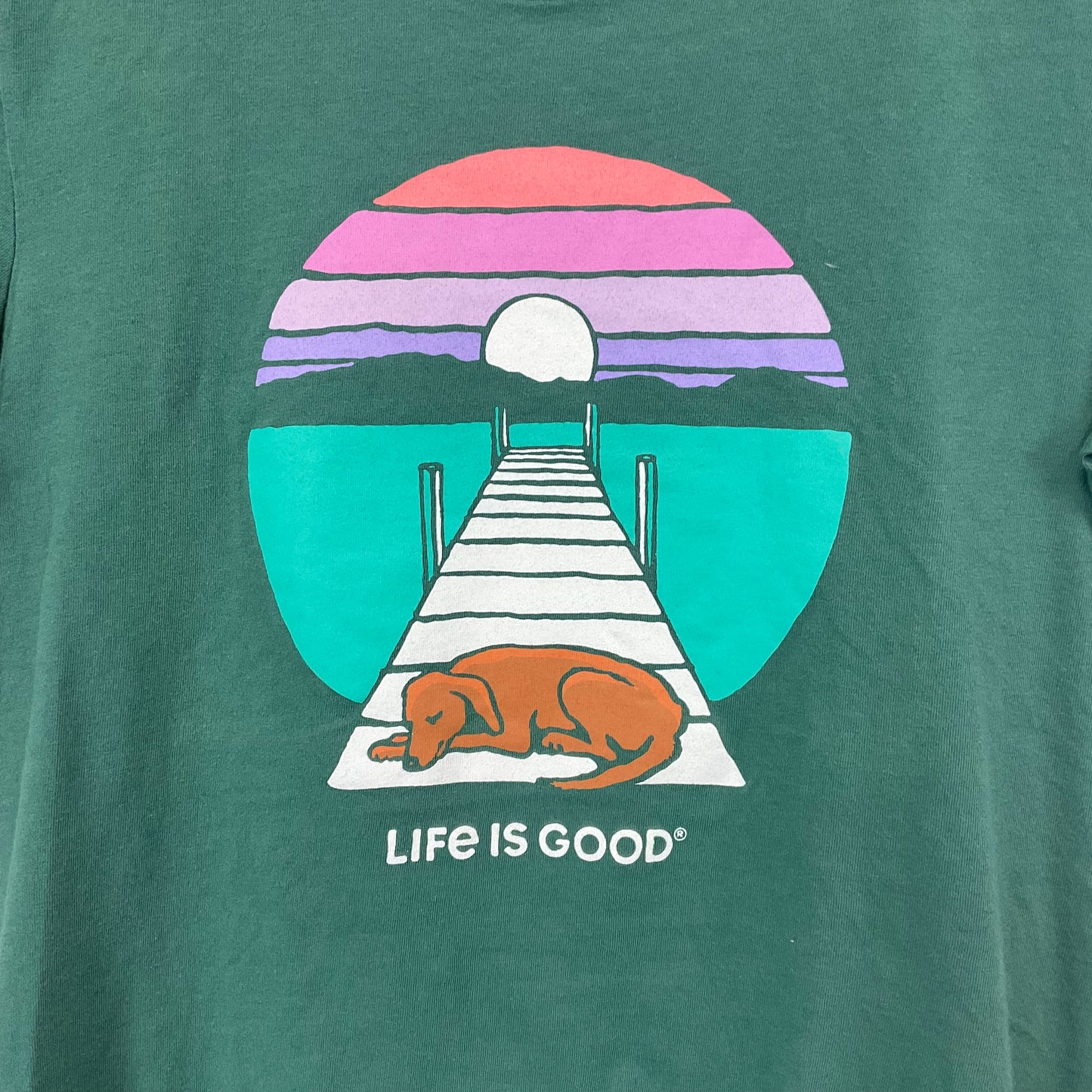 Top Short Sleeve By Life Is Good In Green, Size: S