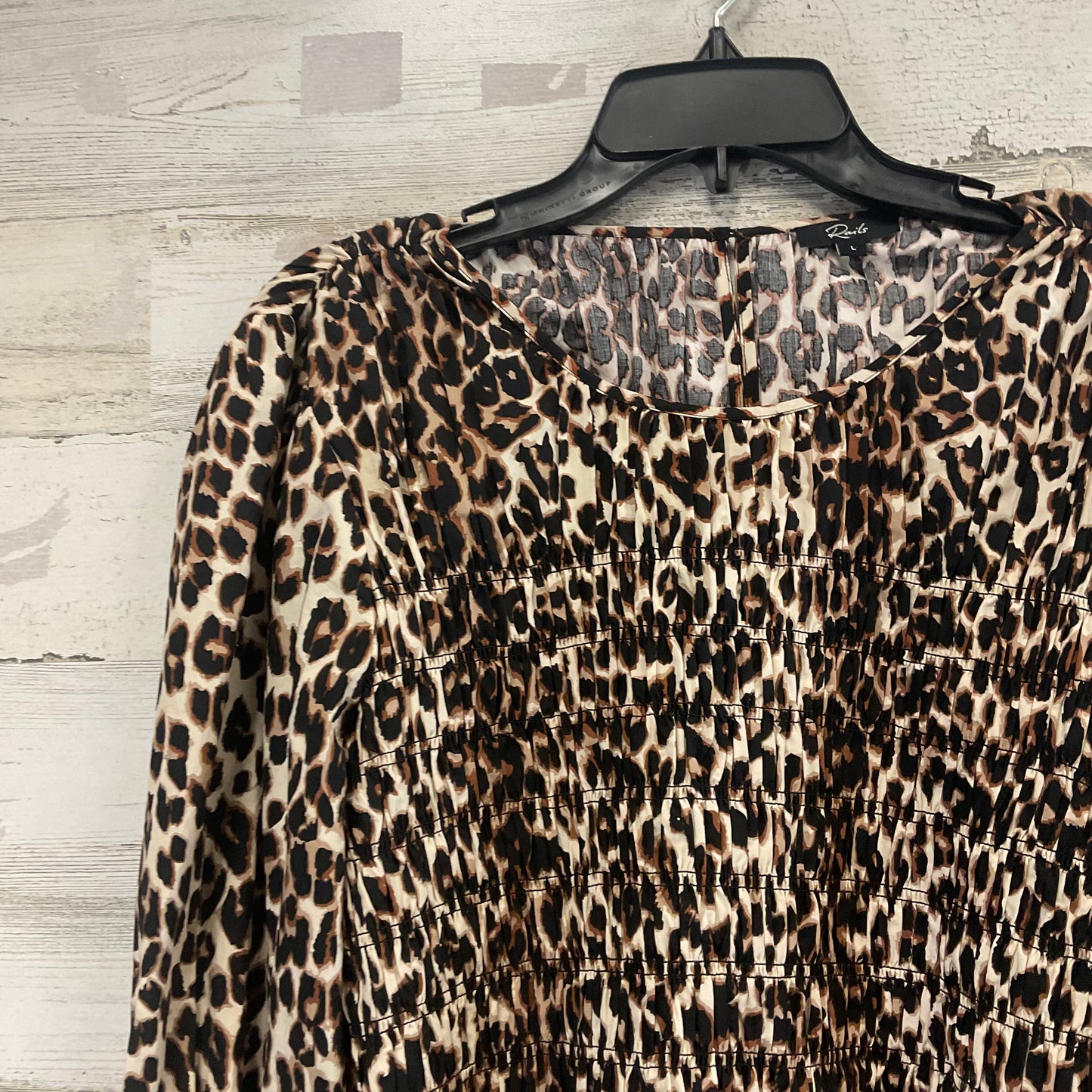 Top Long Sleeve By Rails In Animal Print, Size: L