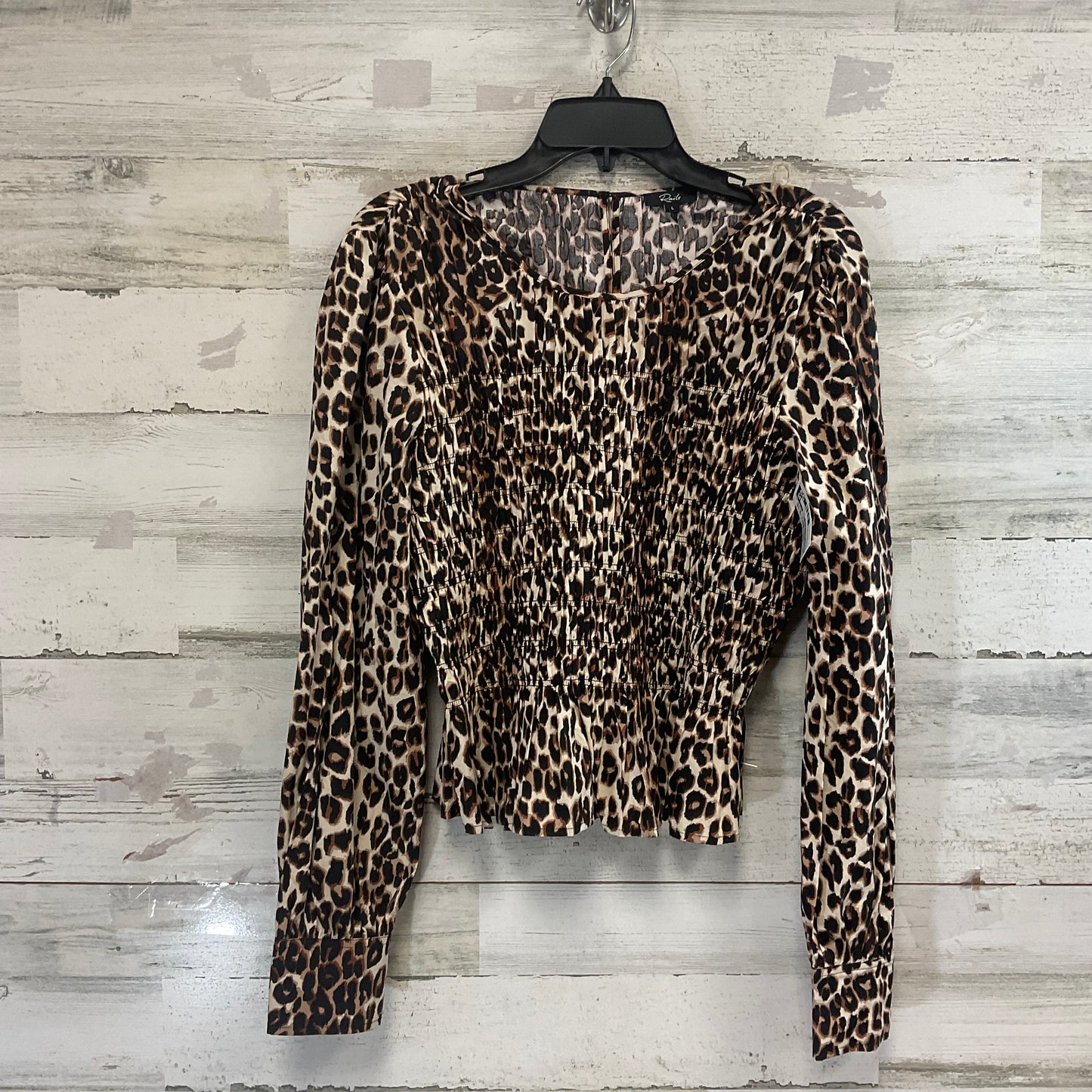 Top Long Sleeve By Rails In Animal Print, Size: L