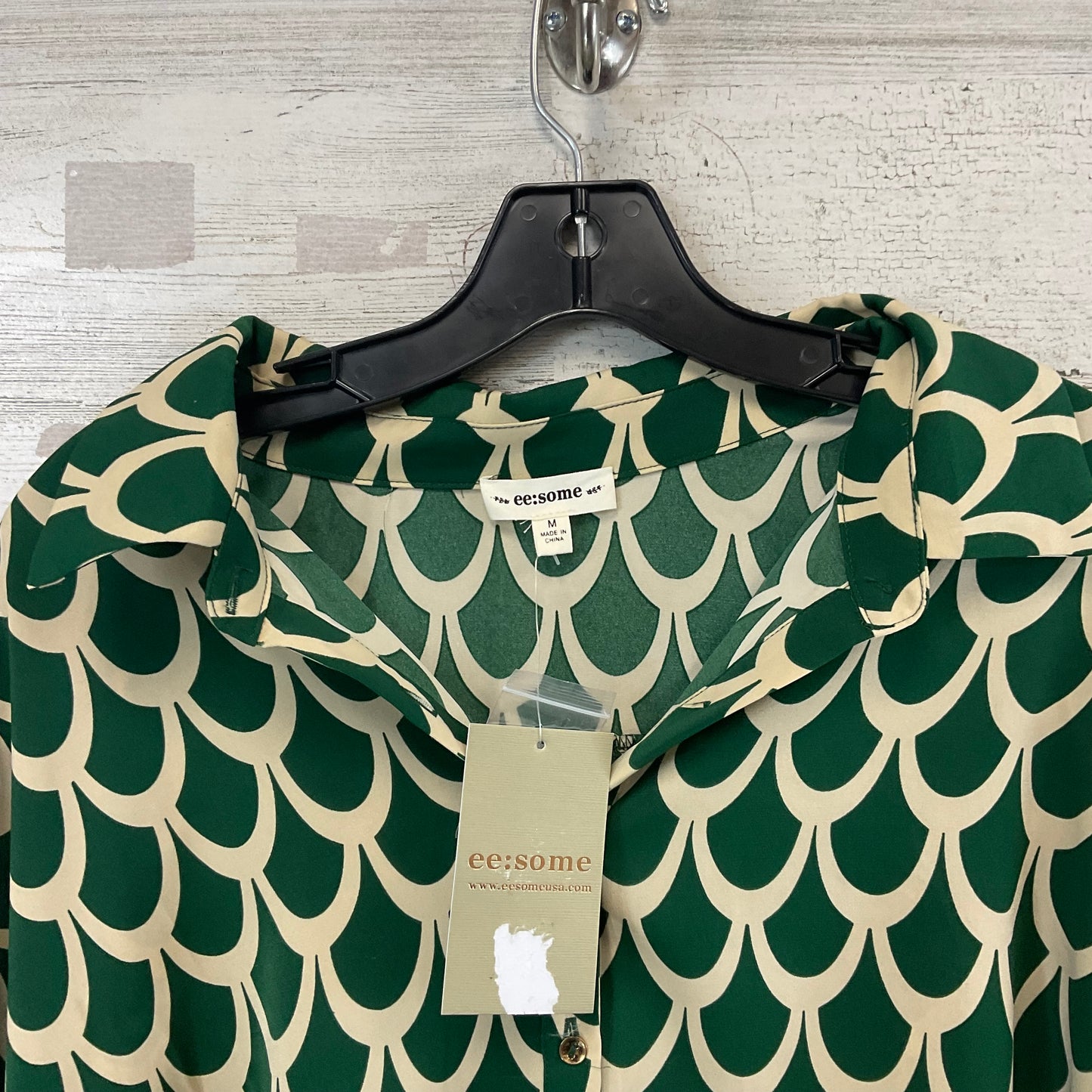 Blouse Long Sleeve By Ee Some In Green, Size: M