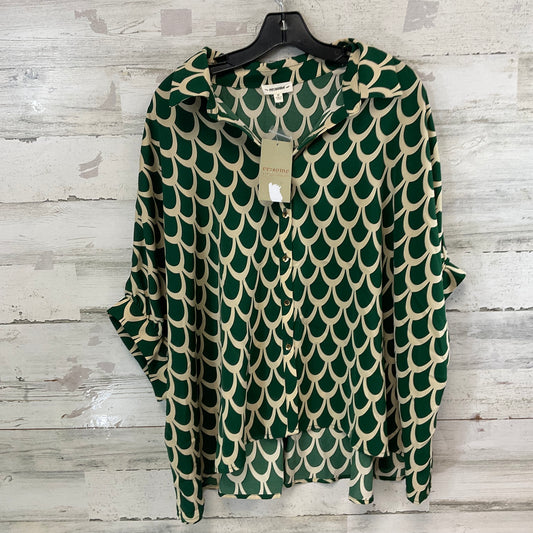 Blouse Long Sleeve By Ee Some In Green, Size: M