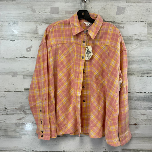 Blouse Long Sleeve By Easel In Red & Yellow, Size: M