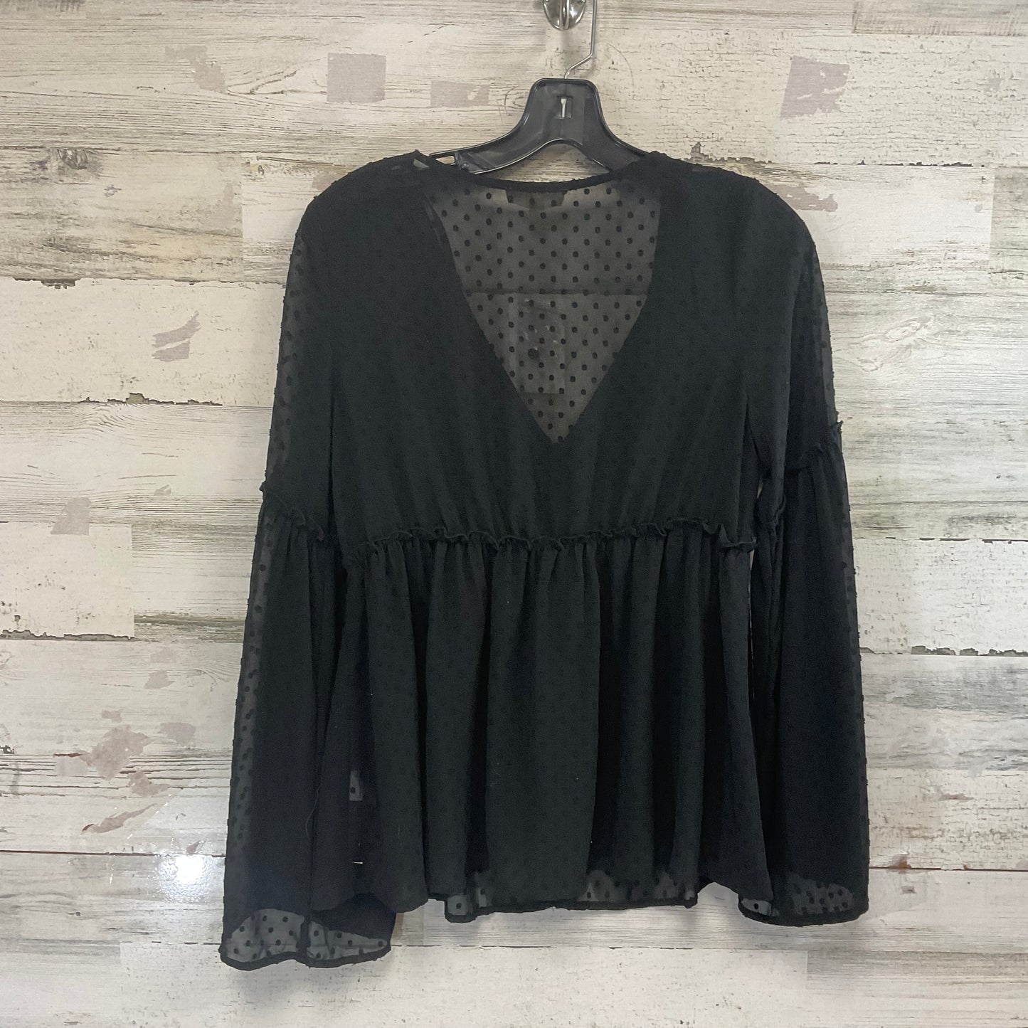 Blouse Long Sleeve By Cotton Bleu In Black, Size: Xl