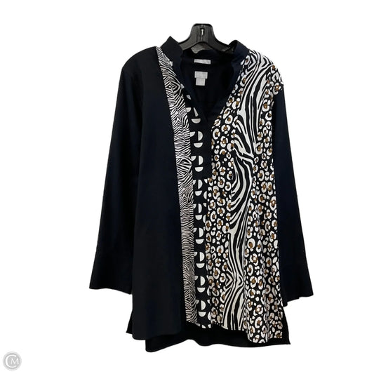 Blouse Long Sleeve By Chicos In Black, Size: Xl