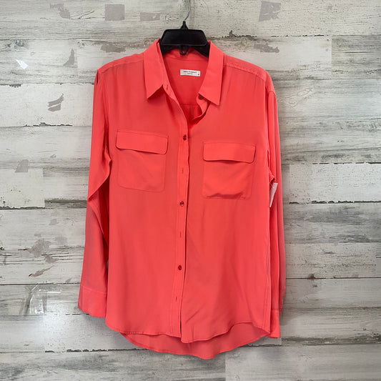 Blouse Long Sleeve By Equipment In Orange, Size: M