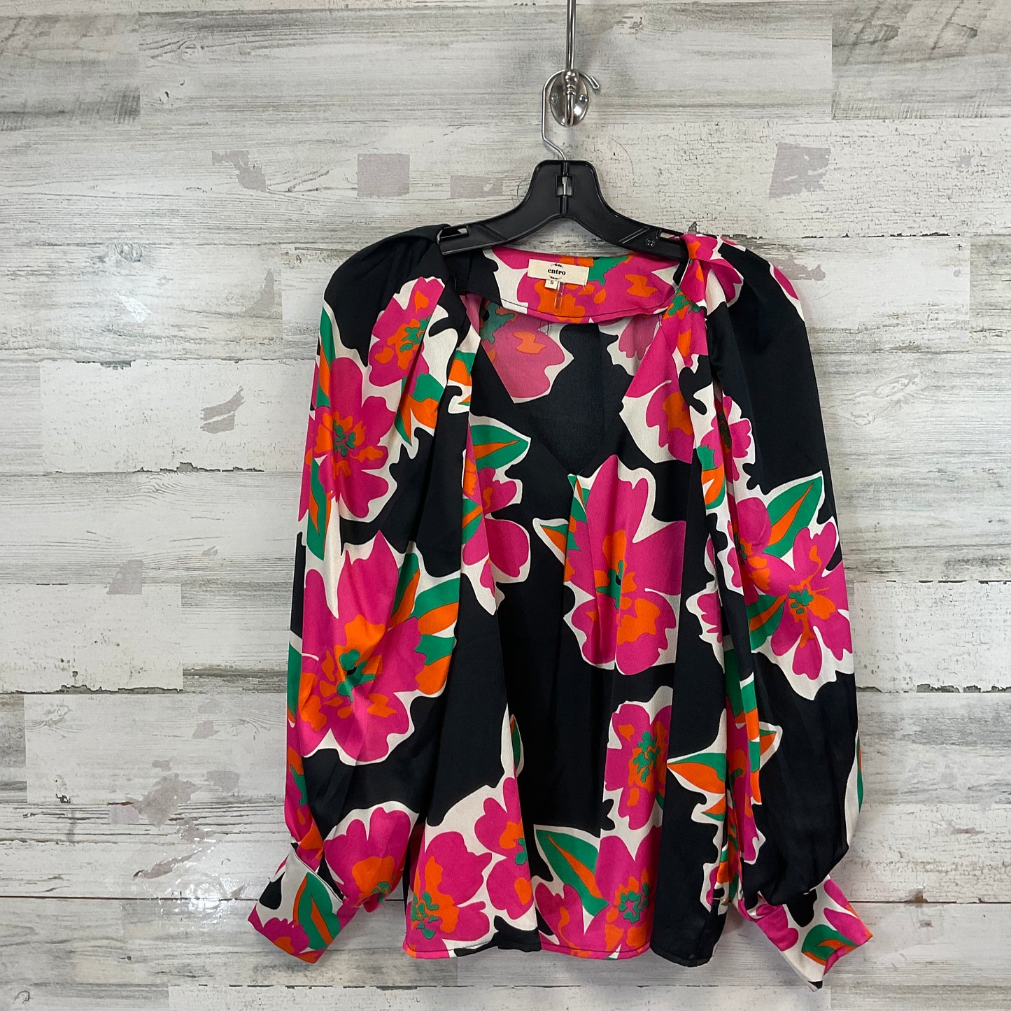 Blouse Long Sleeve By Entro In Black, Size: S