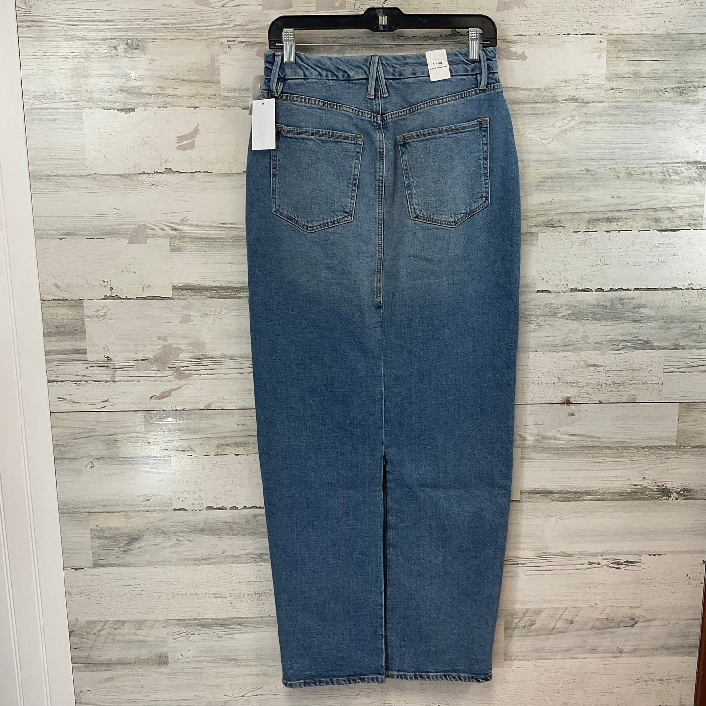 Skirt Maxi By Good American In Blue Denim, Size: 6