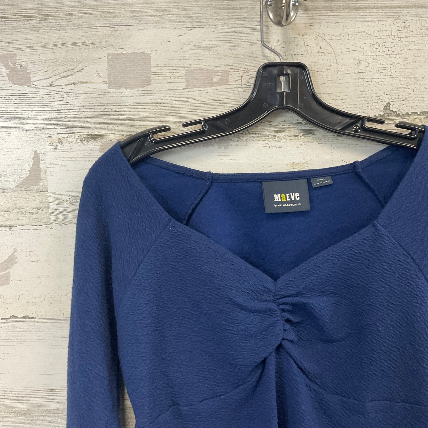 Blouse Long Sleeve By Maeve In Blue, Size: M