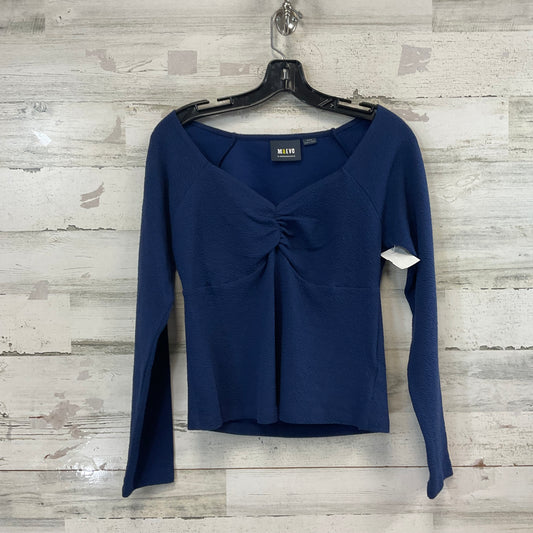 Blouse Long Sleeve By Maeve In Blue, Size: M