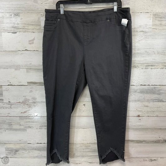 Jeans Cropped By Multiples In Black Denim, Size: 18