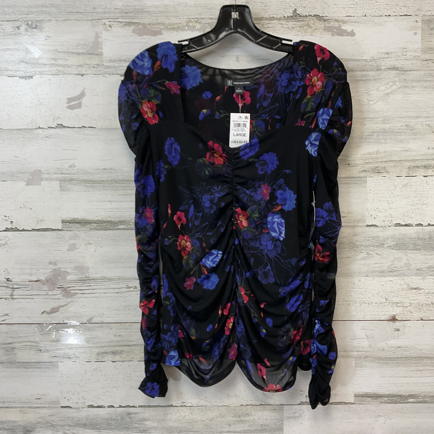 Blouse Long Sleeve By Inc In Black, Size: L