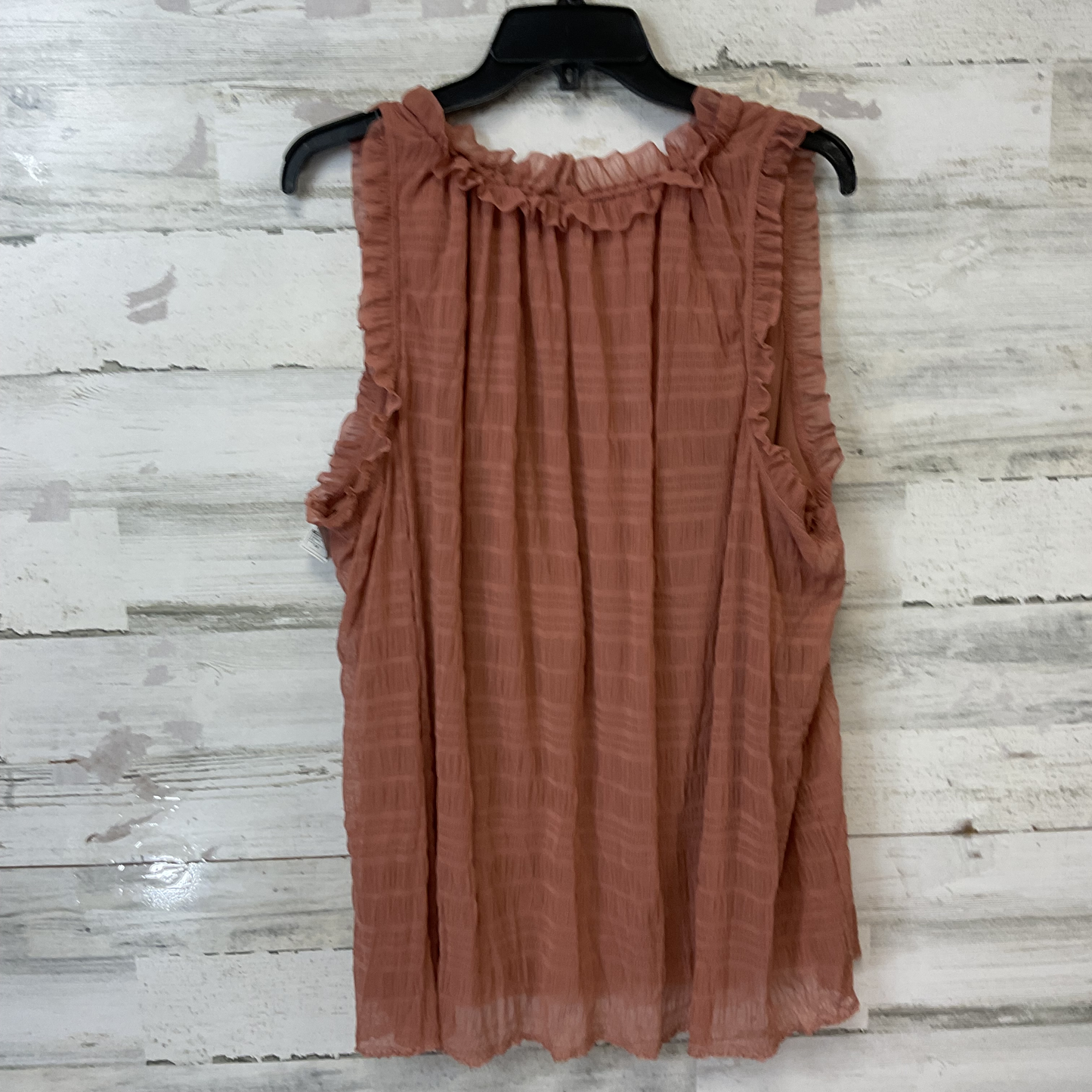 Top Sleeveless By Max Studio In Brown, Size: 3x