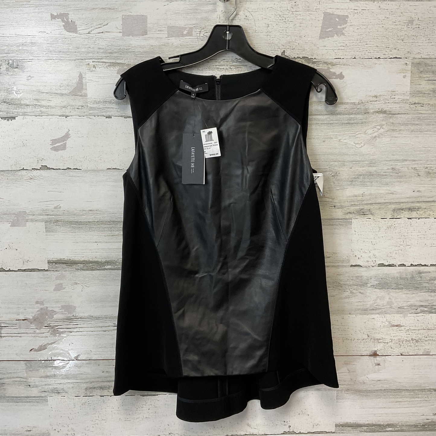 Top Sleeveless Designer By Lafayette 148 In Black, Size: S