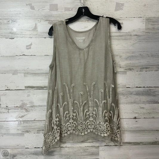 Top Sleeveless By Soft Surroundings In Grey, Size: Mp