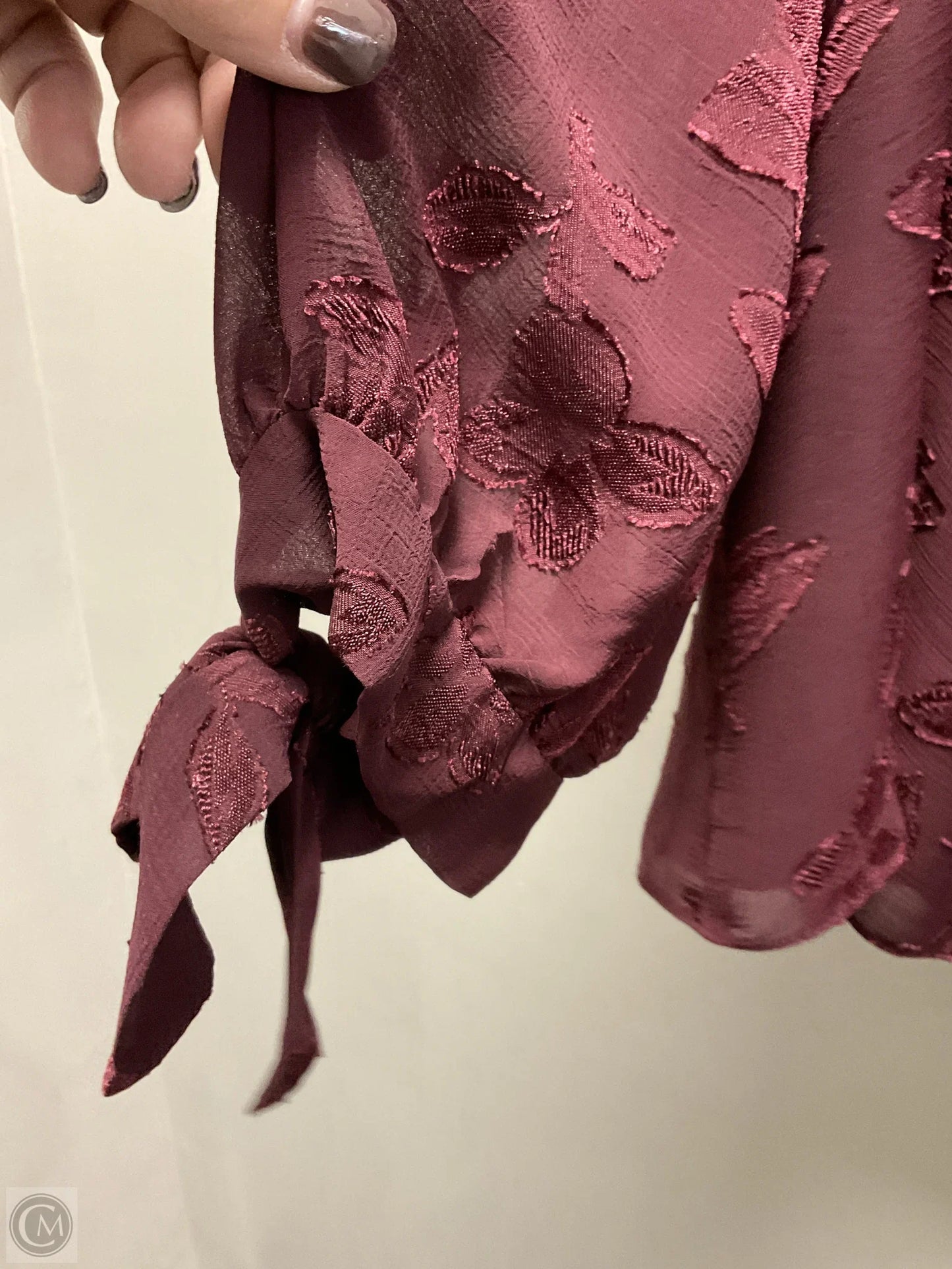 Blouse 3/4 Sleeve By Cece In Maroon, Size: M