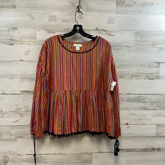 Blouse Long Sleeve By Amaryllis In Purple, Size: S
