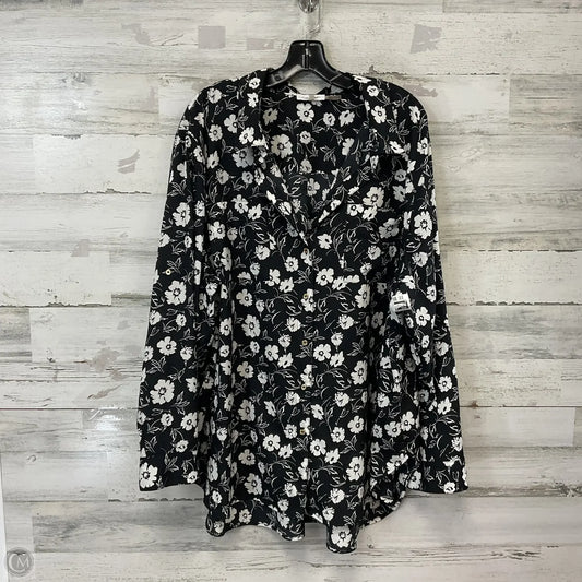 Blouse Long Sleeve By Calvin Klein In Black, Size: 3x