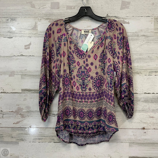 Top 3/4 Sleeve By Versa In Brown, Size: S